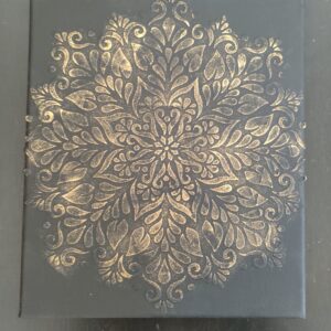 Tableau noir mandala relief doré